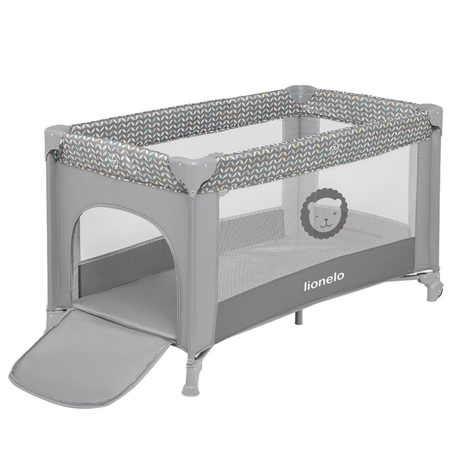 Lionelo - Patut pliant Adriaa, Grey/ Scandi fotografia produsului View 2 L