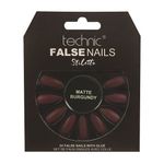 Set 24 Unghii False cu adeziv inclus Technic False Nails, Stiletto, Matte Burgundy fotografia produsului