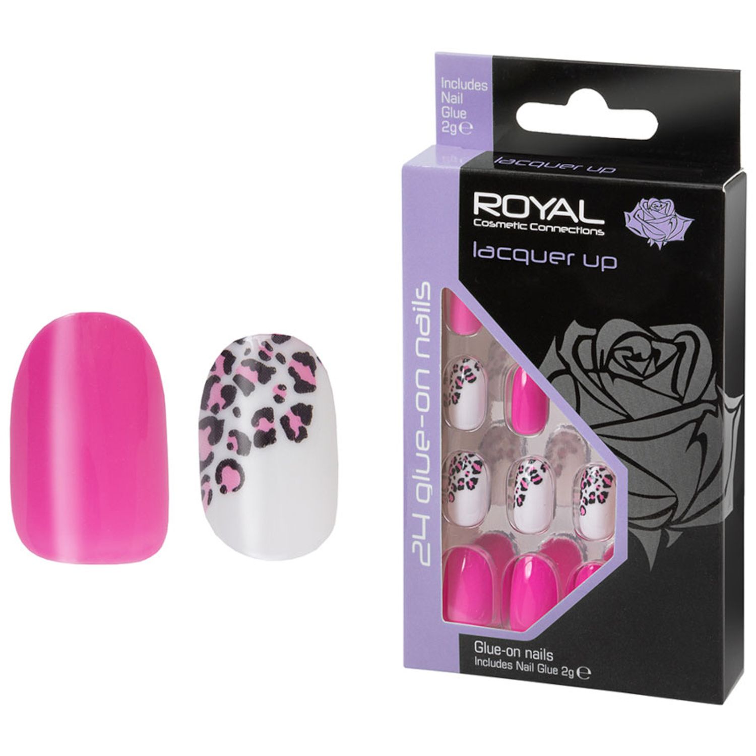 Set 24 Unghii False ROYAL Glue-On Nail Tips, Lacquer Up, Adeziv Inclus fotografia produsului