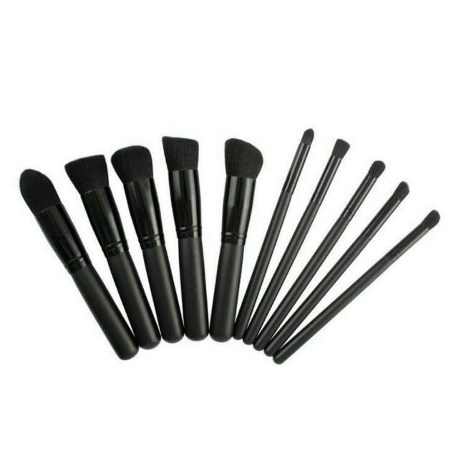 Set de 10 Pensule Profesionale Top Quality Kabuki Lilyz, CARBON Black fotografia produsului