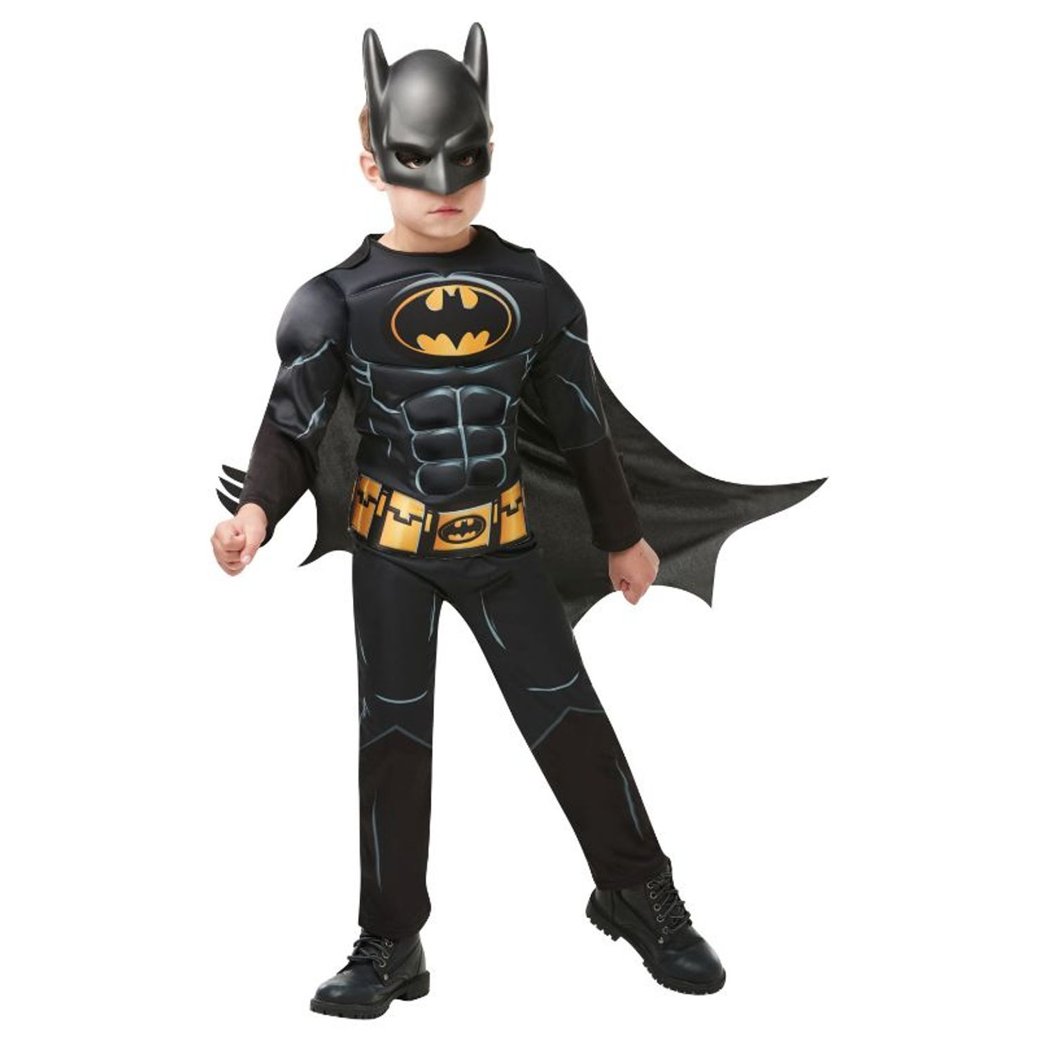 Costum Batman Black Core,pentru baiat, Marime 140 cm, Varsta 9-10 ani fotografia produsului