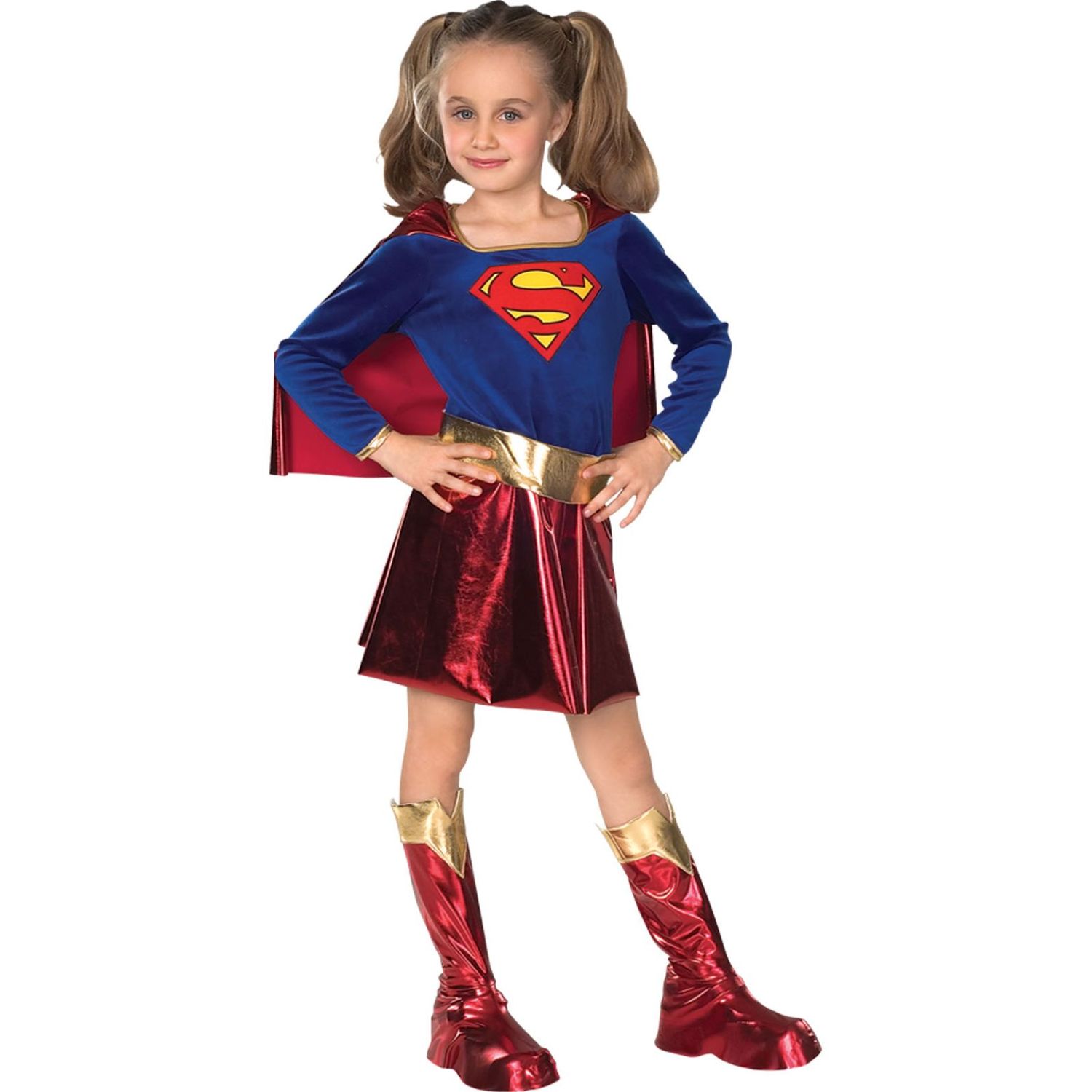 Costum Supergirl Deluxe,pentru fete, Marime 120 - 130 cm, Varsta 5-7 ani fotografia produsului
