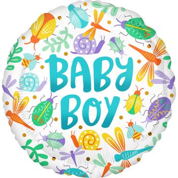 Balon folie Baby Boy, flori, 45 cm Anagram imagine 2022 caserolepolistiren.ro