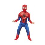 Costum Deluxe Spiderman cu muschi, Marvel, L, 7 - 8 ani, 128 cm fotografia produsului