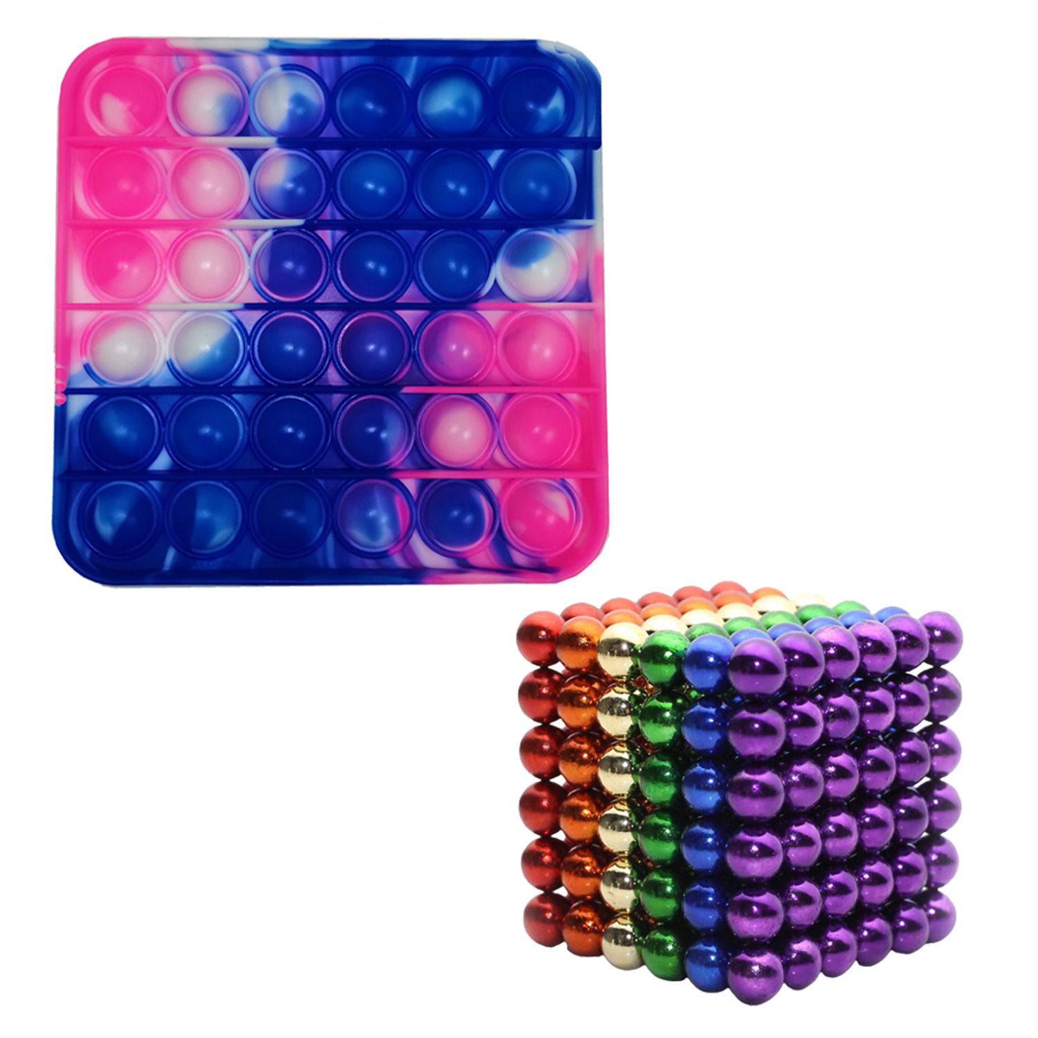 Set jocuri de indemanare, bile magnetice si pop it, multicolor fotografia produsului