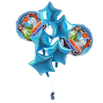 Buchet 7 baloane folie supereroi avengers -happy birthday