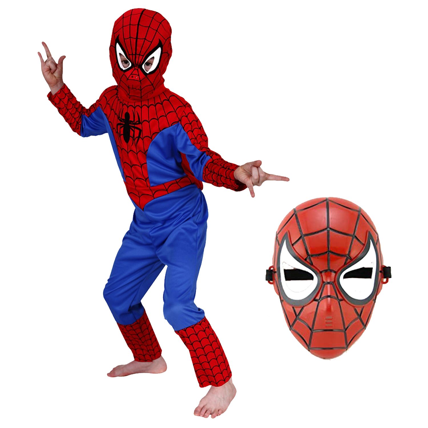 Set costum Spiderman si masca,pentru baieti, 7-9 ani fotografia produsului