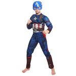 Costum clasic cu muschi Captain America pentru baiat, Marime 95-110 CM, Varsta 3-5 ani fotografia produsului