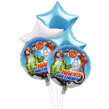 Buchet 5 baloane folie Avengers – Happy Birthday elefant.ro imagine noua 2022