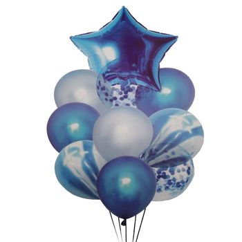 Buchet 10 baloane din latex cu confetti Blue Star elefant.ro imagine noua 2022