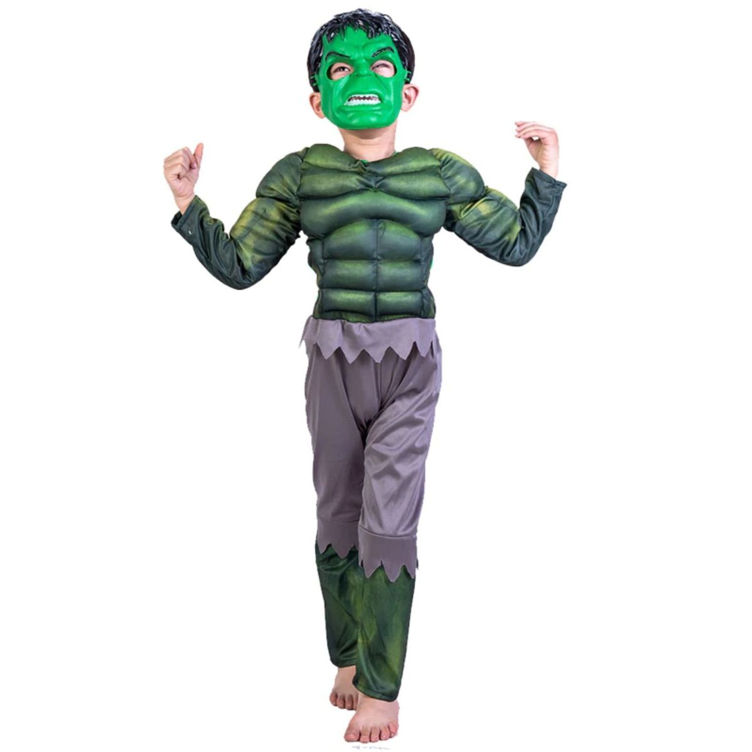 Costum Hulk clasic cu muschi pentru-baieti, 7- 9 ani fotografia produsului