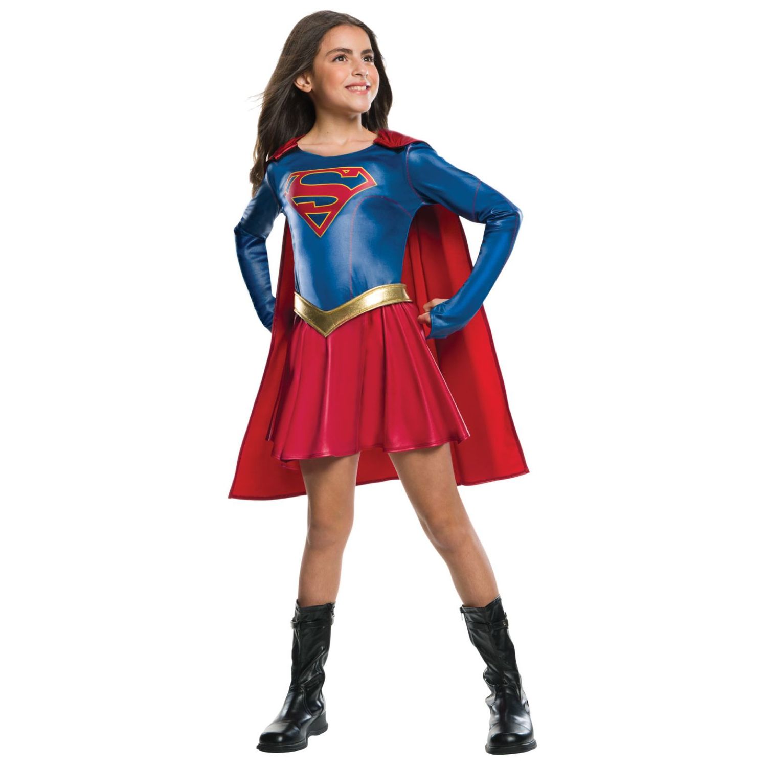 Costum Supergirl,  pentru fete, Marime 130 - 140 cm, Varsta 8-10 ani fotografia produsului