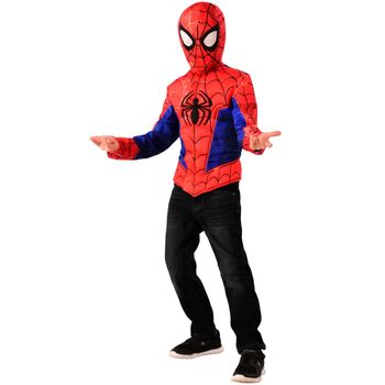 Set Costum Cu Muschi Spiderman Deluxe Pentru Baieti, Varsta 4-6 Ani, Marime 100-120 Cm