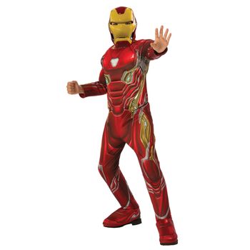 Costum Iron-Man Cu Muschi, Pentru Baieti, Marime L, Varsta 8-10 Ani
