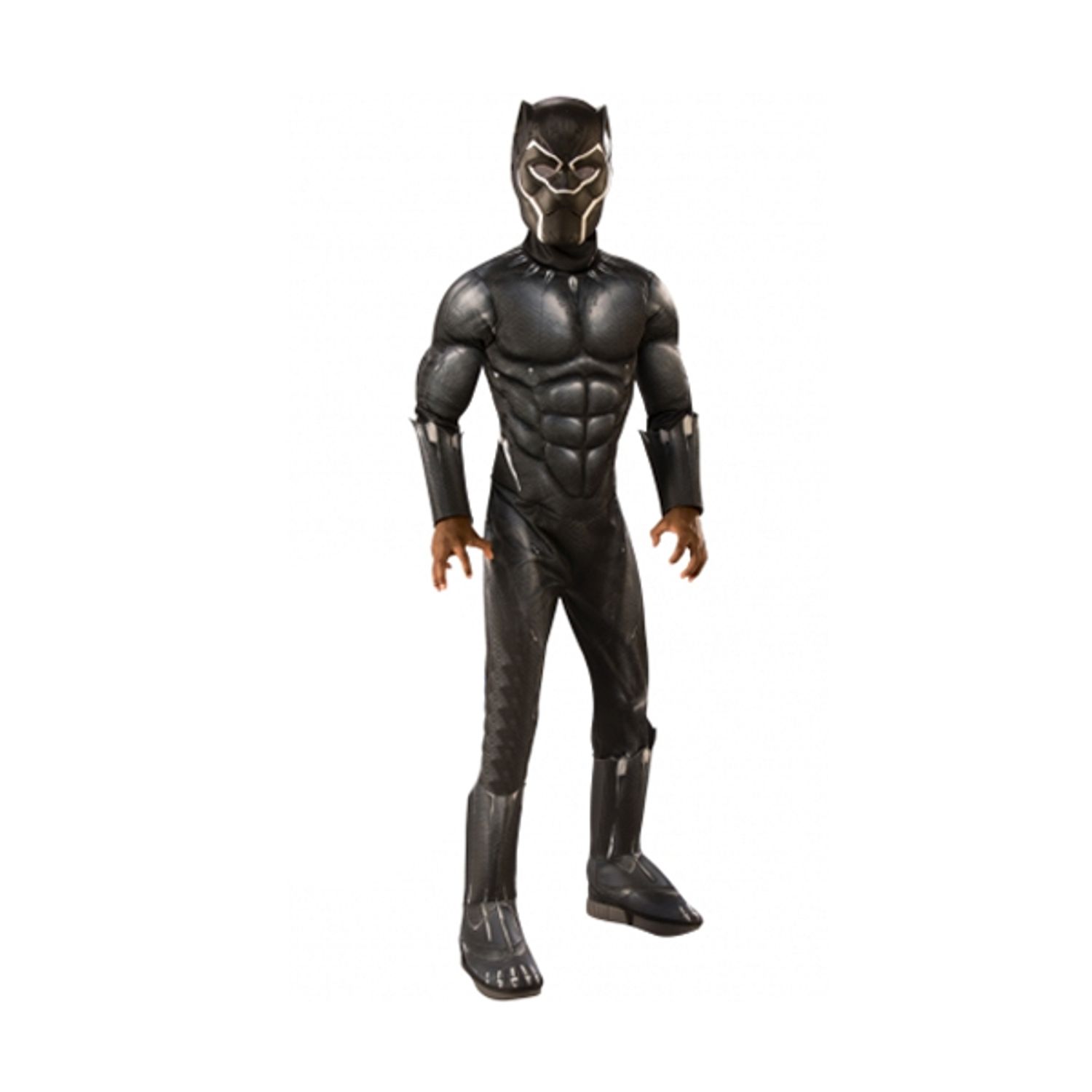 Costum cu muschi Black Panther Deluxe,  pentru baiat - Avengers, Marime 135-150 cm, Varsta 8-10 ani fotografia produsului