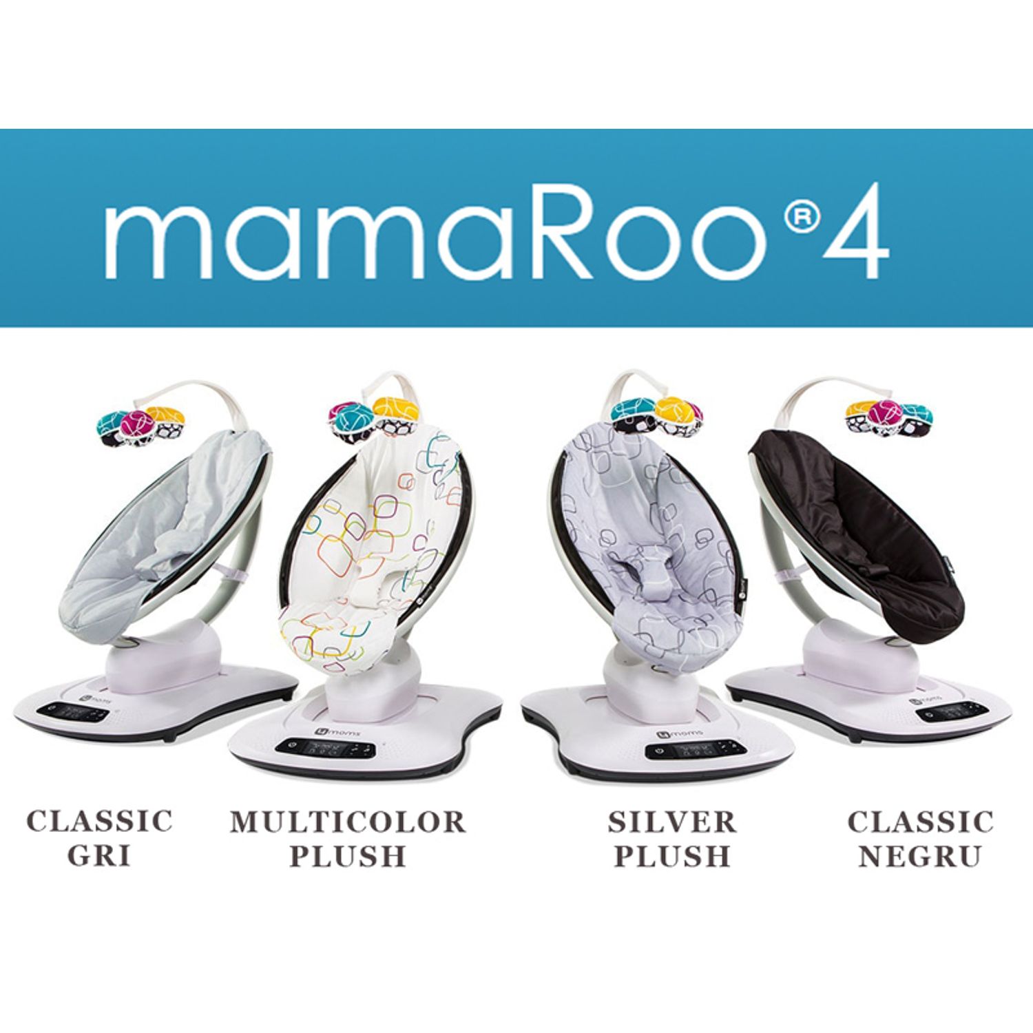 Fotoliu Balansoar Bebelusi 4MOMS MamaRoo 4.0 Plush Multicolor fotografia produsului View 6 L