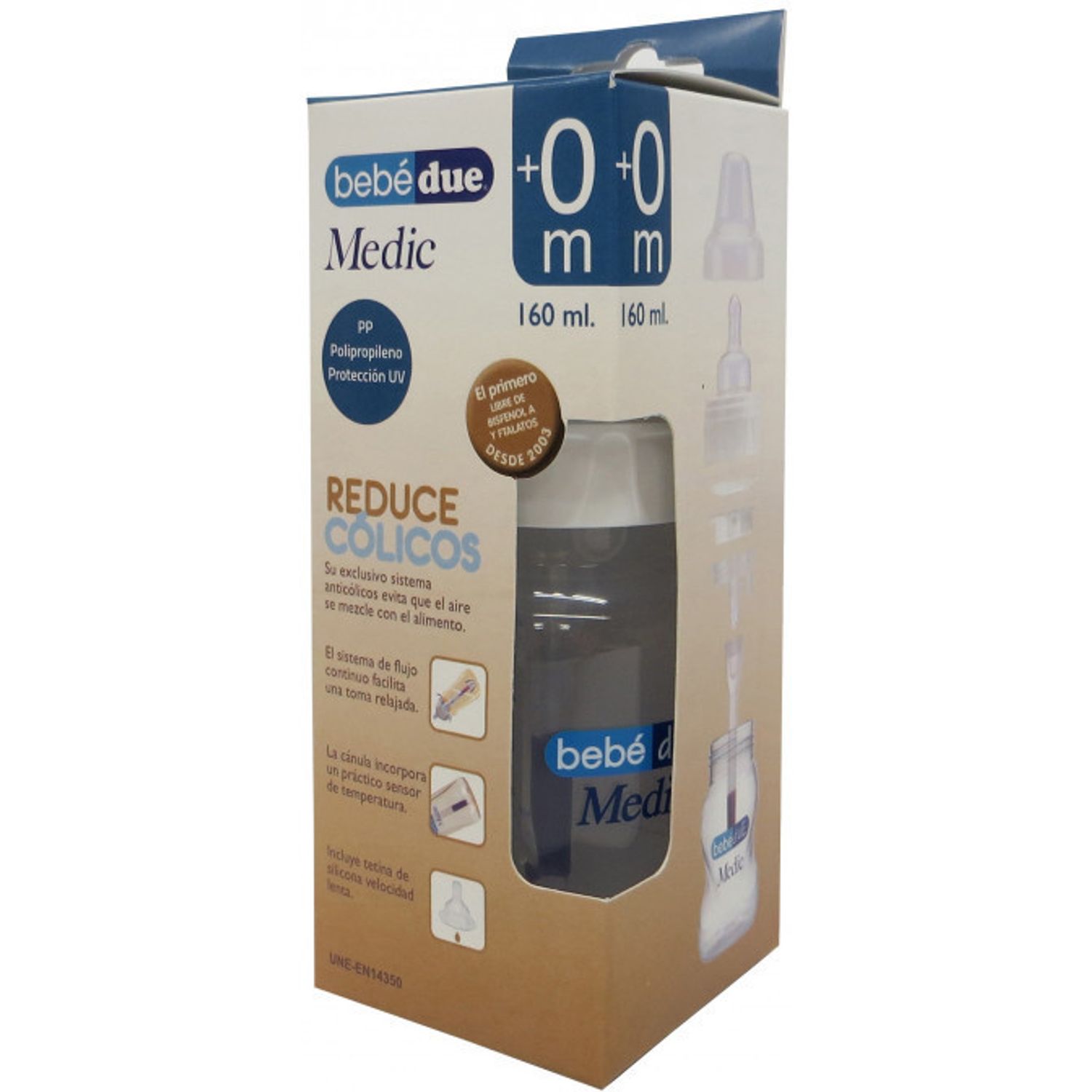 Biberon anti-colici 160 ml BebeduE 10082 fotografia produsului View 3 L