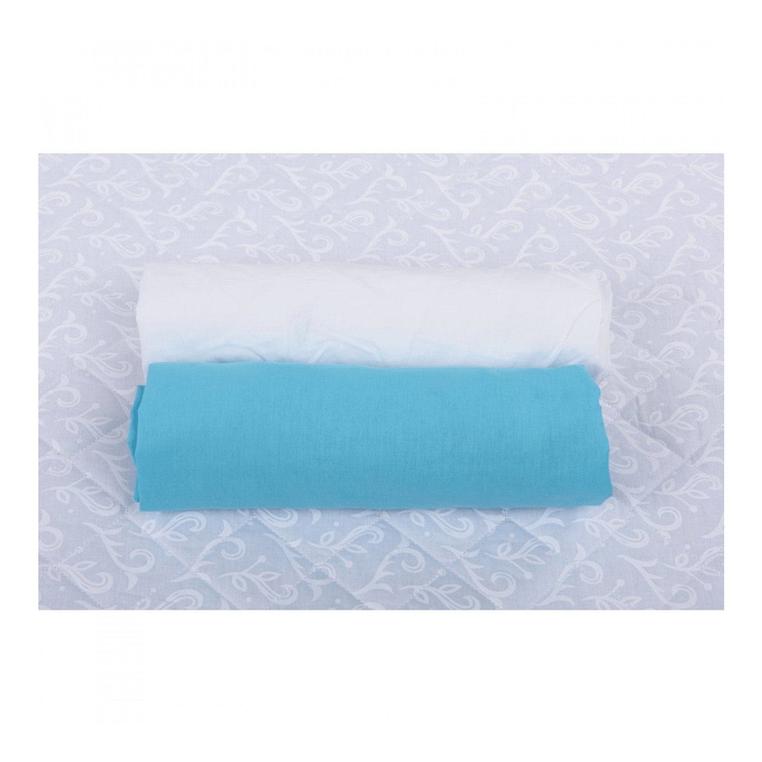 BabyNeeds - Set 2 cearceafuri cu elastic 120x60 cm, Alb+Bleu fotografia produsului