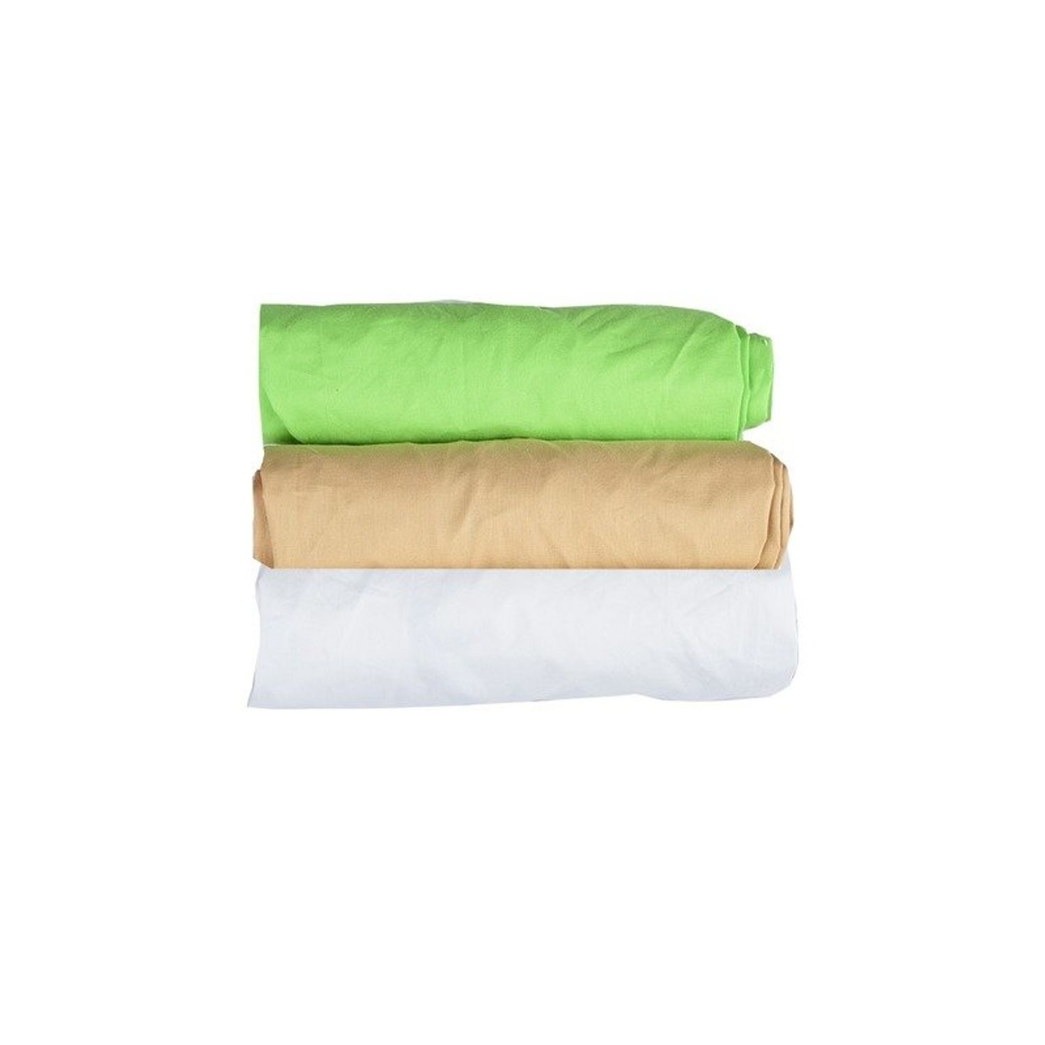 BabyNeeds - Set 3 cearceafuri cu elastic 140x70 cm, Cappuccino+Alb+Verde fotografia produsului View 2 L