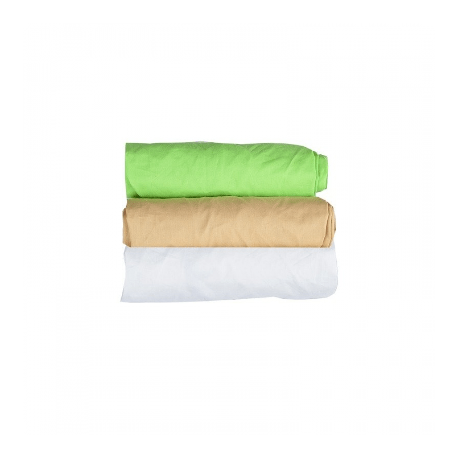 BabyNeeds - Set 3 cearceafuri cu elastic 140x70 cm, Cappuccino+Alb+Verde fotografia produsului