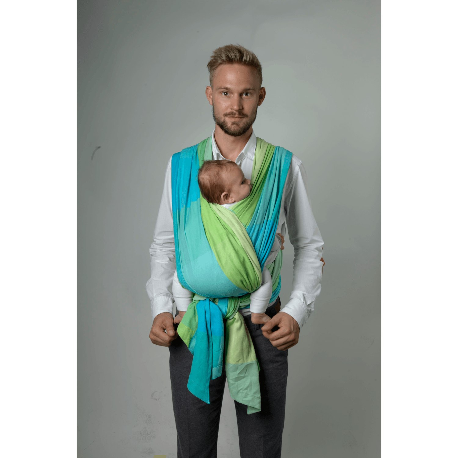 Sling Be Close N17 EKO Womar Zaffiro AN-EK-17_Albastru/Verde fotografia produsului View 3 L