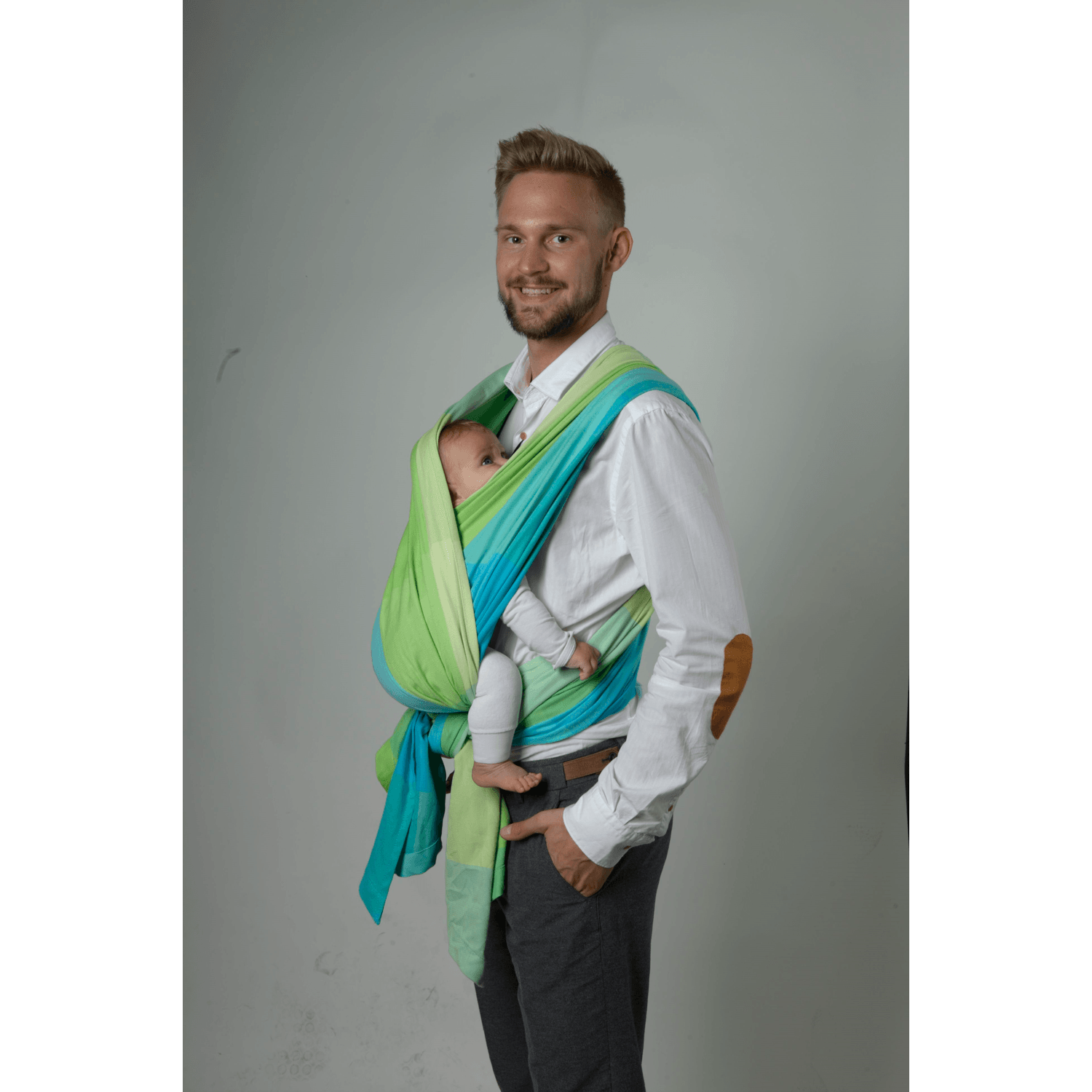 Sling Be Close N17 EKO Womar Zaffiro AN-EK-17_Albastru/Verde fotografia produsului View 4 L