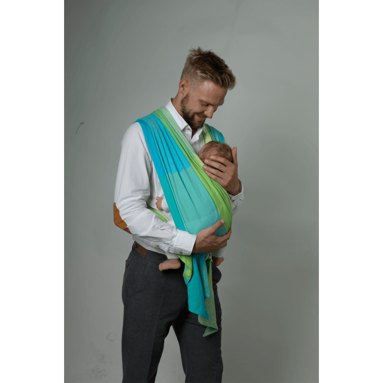 Sling Be Close N17 EKO Womar Zaffiro AN-EK-17_Albastru/Verde fotografia produsului View 5 L