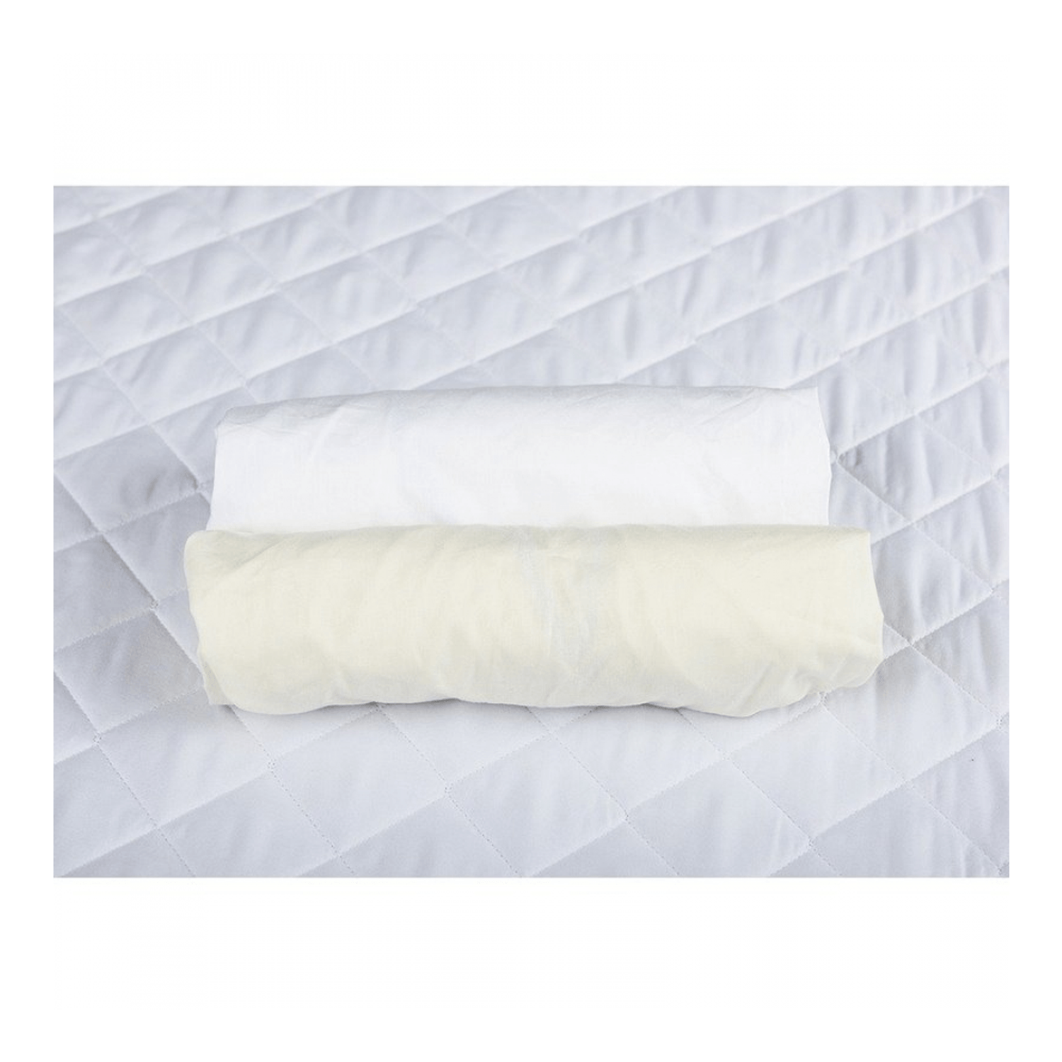 BabyNeeds - Set 2 cearceafuri cu elastic 120x60 cm, Crem+Alb fotografia produsului