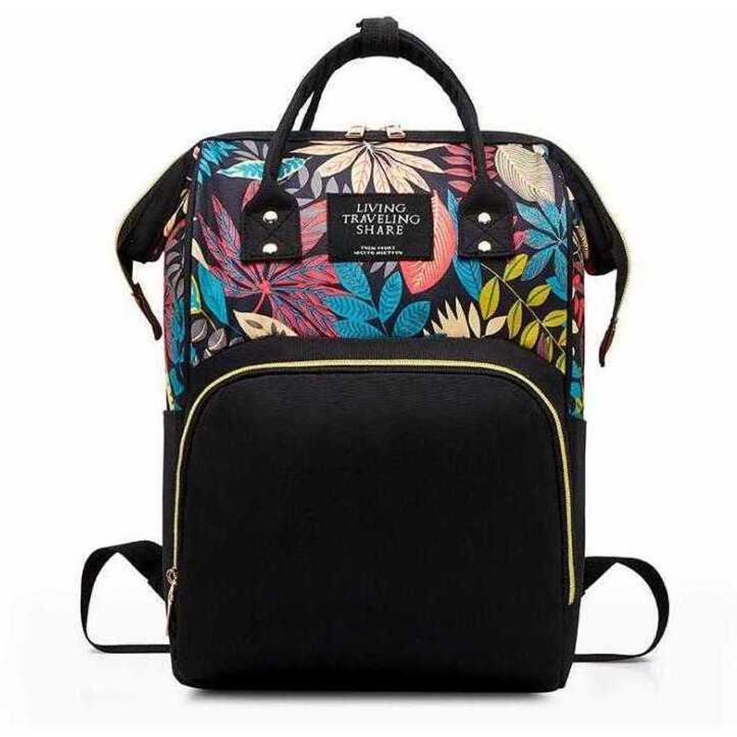 Rucsac multifunctional mamici Leaves Bambinice BN028_Negru fotografia produsului View 2 L