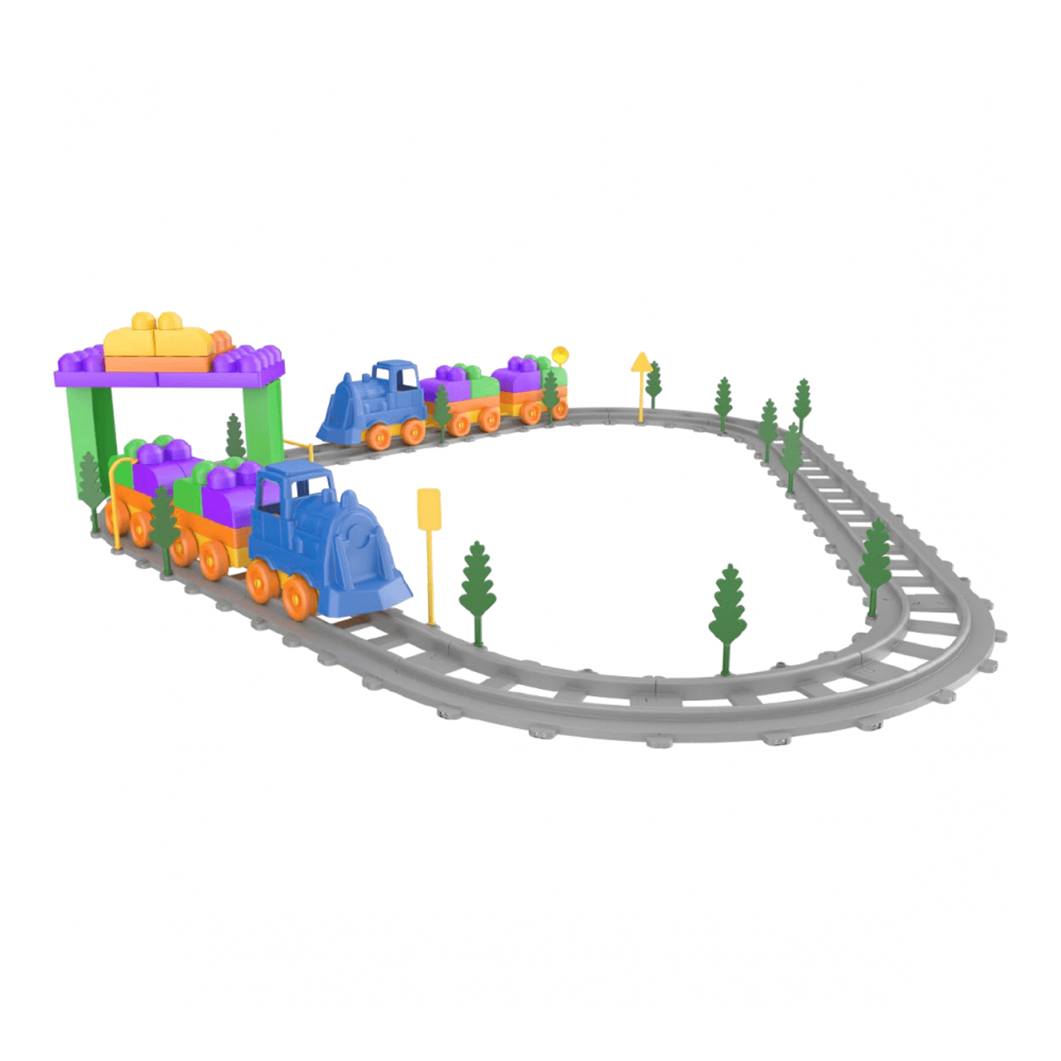 Set Tren 93 piese Magic Blocks Ucar Toys UC74 fotografia produsului
