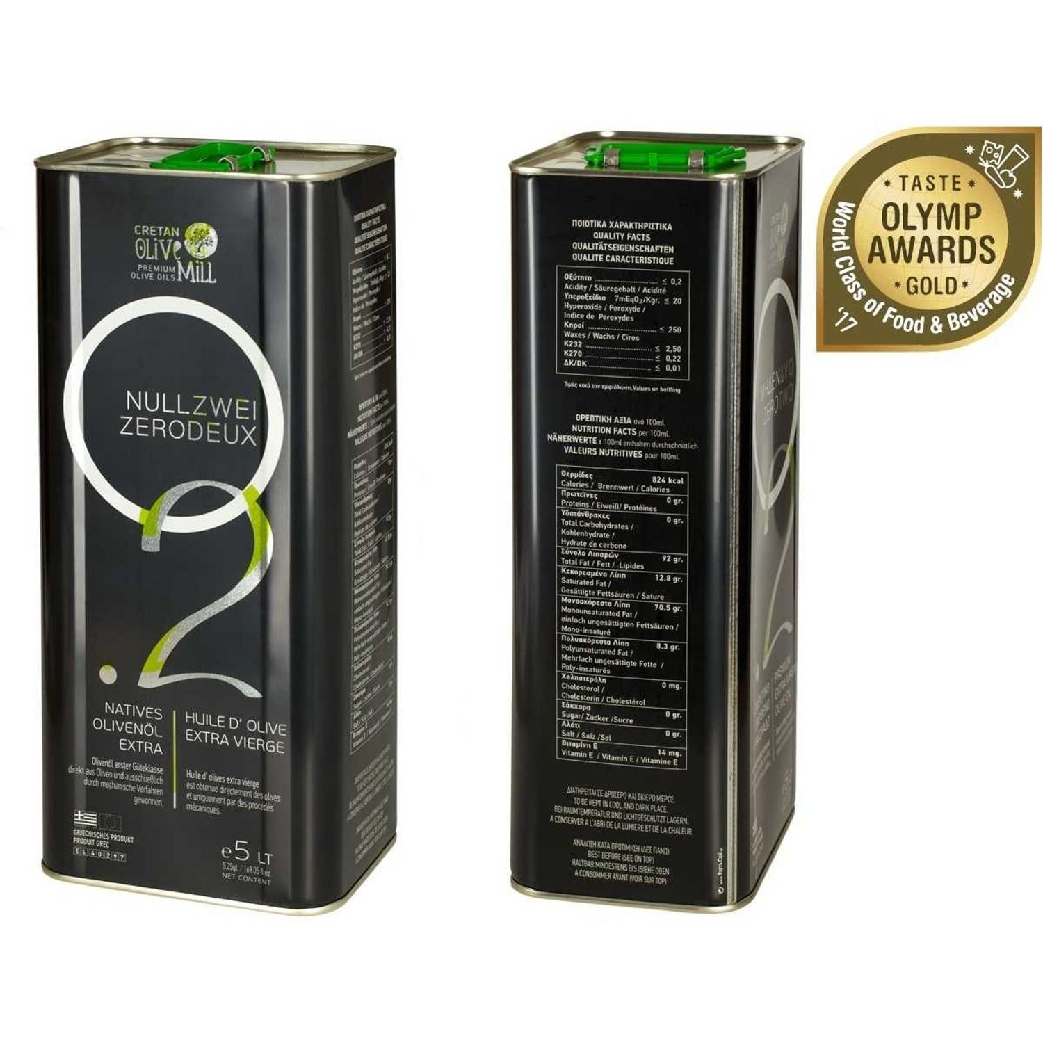 Ulei de masline extravirgin, O2- 5 L Cretan Mill AB005 fotografia produsului View 2 L