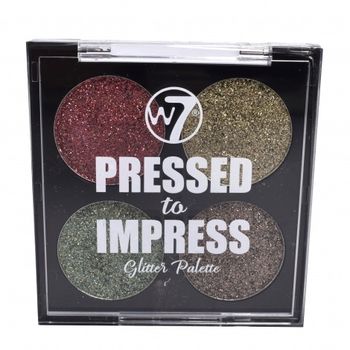 Paleta de farduri cu sclipici, w7 london pressed to impress, in vogue, 4 culori