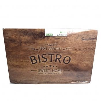 Set 4 suporturi farfurii, kesper bistro, 43.5 x 28 cm, plastic, maro lemnos