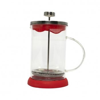 Infuzor cafea si ceai elegance, sticla, 800 ml, rosu