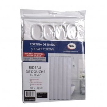 Perdea de dus oxal, alba, 1.8x1.8 m