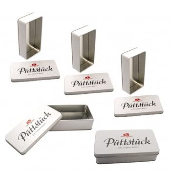 Set 5 cutii metalice de depozitare , alb, 14 x 7x 4 cm