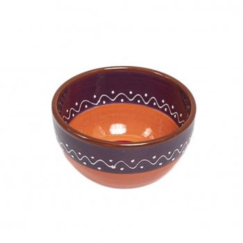 Bol artizanal lucrat artistic bowl and dishes, 17 cm