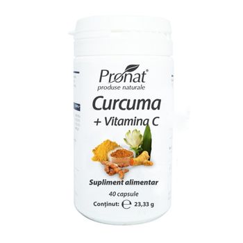 Curcuma plus Vitamina C 40 de capsule Pronat Medicura elefant