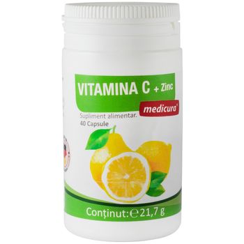 Vitamina C + Zinc 40 capsule Pronat Medicura elefant