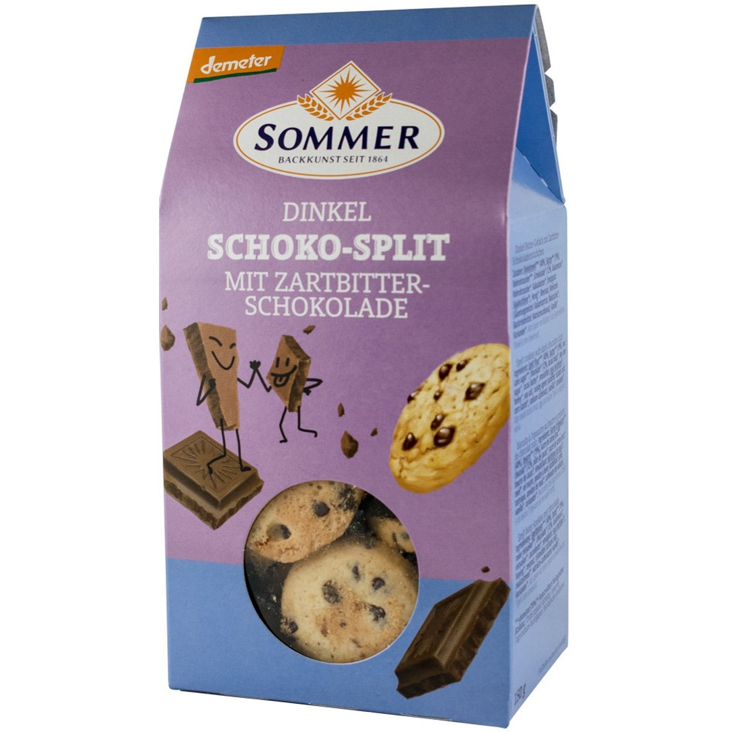 Biscuiti Bio din grau spelta cu ciocolata neagra, demeter, 150g Sommer fotografia produsului