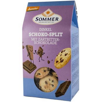 Biscuiti Bio din grau spelta cu ciocolata neagra, demeter, 150g Sommer