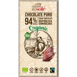 Ciocolata neagra Bio si fairtrade 94% cacao, 100g Chocolates Sole fotografia produsului