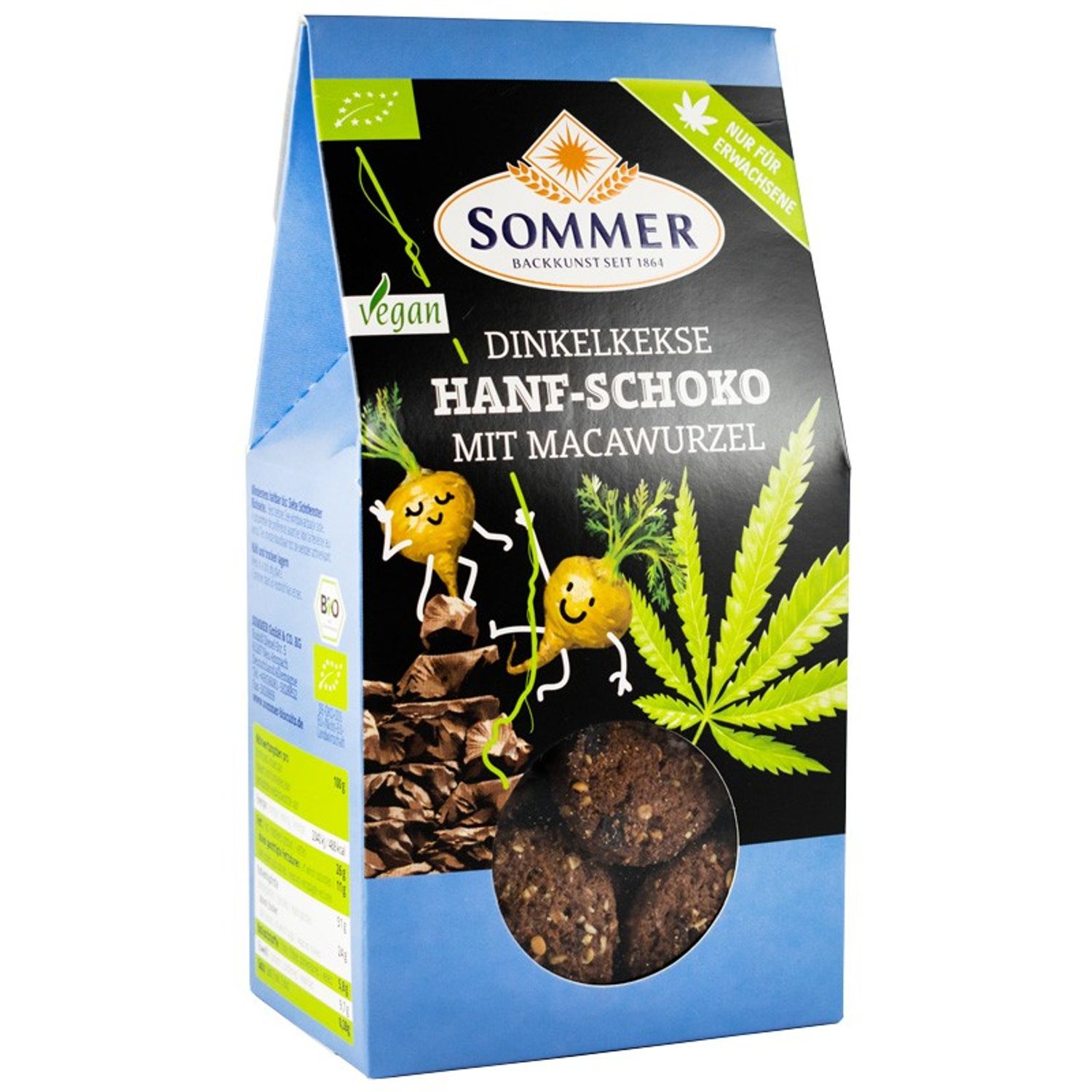 Biscuiti Bio din grau spelta cu canepa si pudra de maca, 150g Sommer fotografia produsului