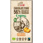 Ciocolata neagra Bio cu portocale, 56% cacao, 100 gr Chocolates sole fotografia produsului