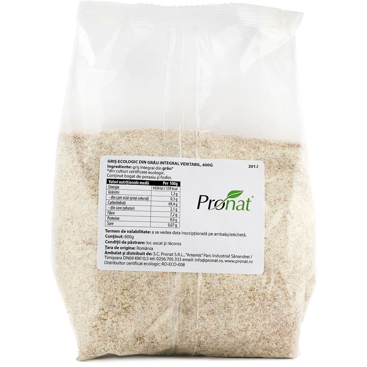 Gris Bio din grau integral veritabil, 600g fotografia produsului View 3 L