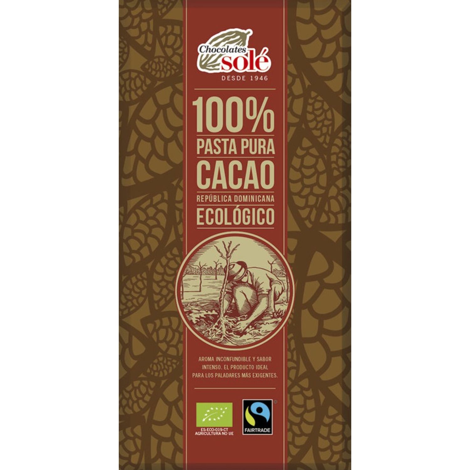 Ciocolata neagra Bio 100% cacao, 100g Chocolates sole fotografia produsului