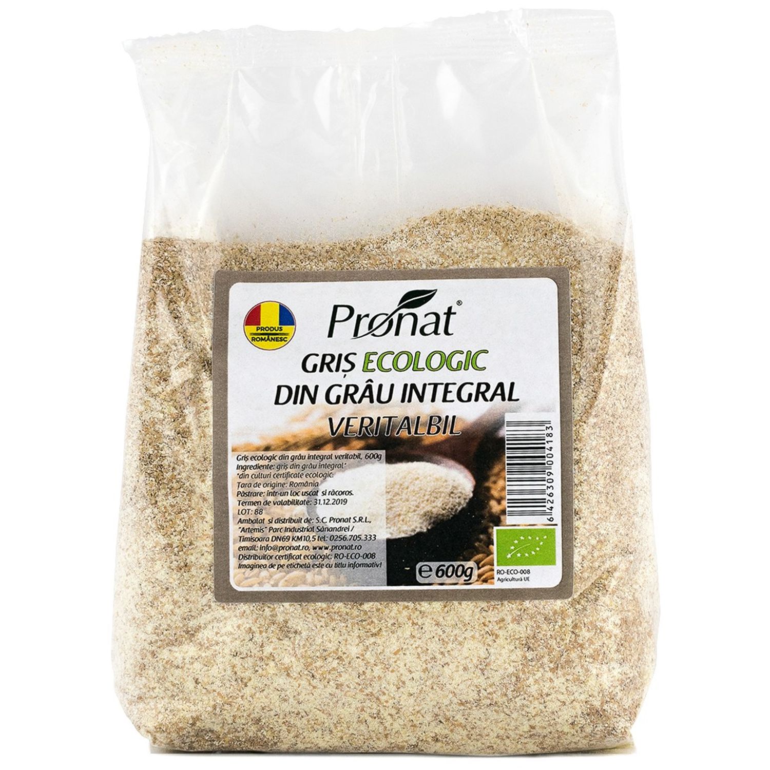 Gris Bio din grau integral veritabil, 600g fotografia produsului View 2 L