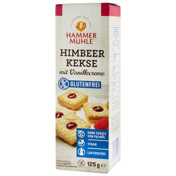Biscuiti cu zmeura si crema de vanilie, 125 g Hammer Muhle