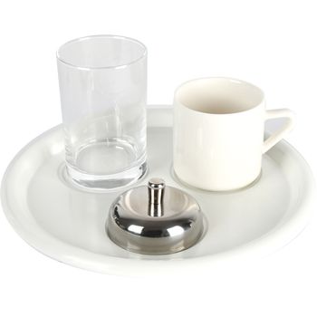 Set servire cafea, biradli, ceasca espresso 100 ml, pahar 150 ml, clopot desert