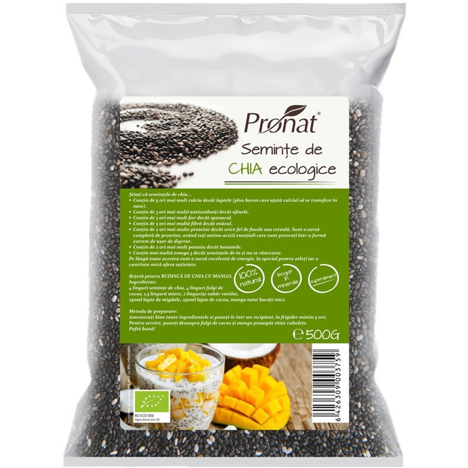 Seminte de chia Bio, 500 g fotografia produsului